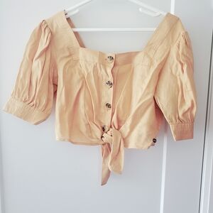 Scotch & Soda Beige Button-Up Blouse